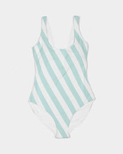 Load image into Gallery viewer, Mint Stripe Feminine One-Piece Swimsuit