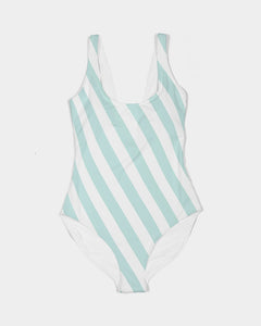 Mint Stripe Feminine One-Piece Swimsuit