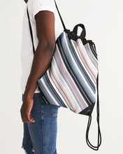 Load image into Gallery viewer, Soft Beach Stripe Canvas Drawstring Bag