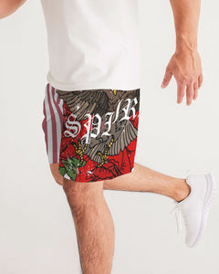Flowers And Stripes Masculine Jogger Shorts
