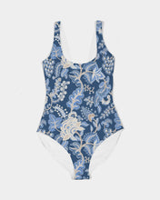 Load image into Gallery viewer, SMF Navy Turkish Floral Feminine One-Piece Swimsuit