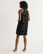 Load image into Gallery viewer, SMF Cheetah Silhouette Feminine Halter Dress