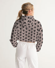 Load image into Gallery viewer, Pink Leaf Geo Women's Cropped Windbreaker