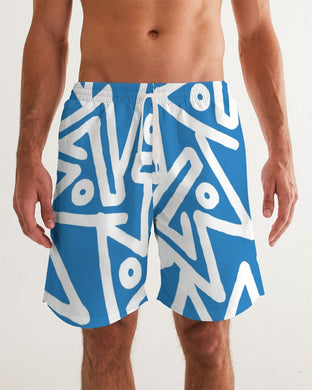 Doodle On Sky Blue Masculine Swim Trunk