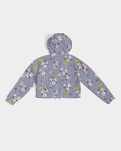 Load image into Gallery viewer, Floral Strips Women&#39;s Cropped Windbreaker