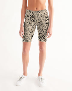 Cheetah Cream Women's Mid-Rise Bike Shorts