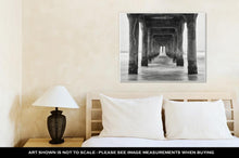 Load image into Gallery viewer, Gallery Wrapped Canvas, Under The Pier Black And White Photo Manhattan Beach California