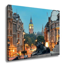 Load image into Gallery viewer, Gallery Wrapped Canvas, Street View Of Trafalgar Square At Night In London