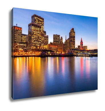 Gallery Wrapped Canvas, San Francisco In Red And Gold