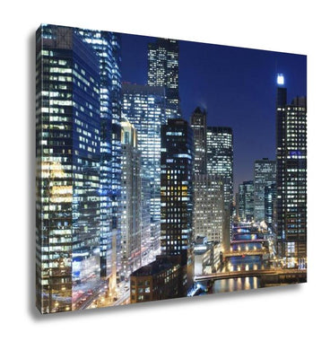 Gallery Wrapped Canvas, Chicago At Night