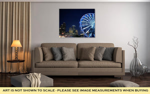 Gallery Wrapped Canvas, Ferris Wheel At The Fair Night Lights In Houston