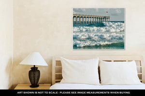 Gallery Wrapped Canvas, Surfs Up At Pensacola Beach Fishing Pier