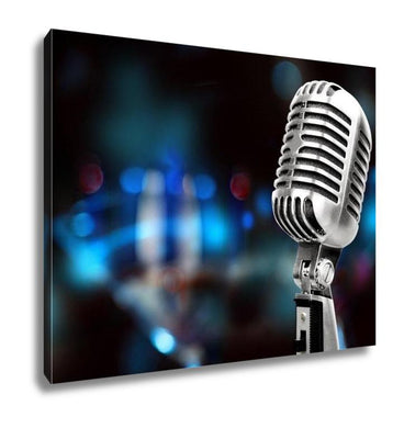 Gallery Wrapped Canvas, Silver Microphone