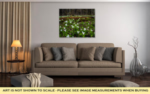 Gallery Wrapped Canvas, Moss Covered Log & Wild White Trillium
