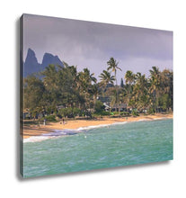Load image into Gallery viewer, Gallery Wrapped Canvas, Coconut Palm Tree On The Sandy Beach In Kapaa Hawaii Kauai