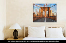 Load image into Gallery viewer, Gallery Wrapped Canvas, Brooklyn Bridge New York City Nobody At Sunrise