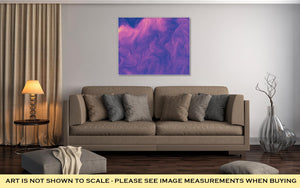 Gallery Wrapped Canvas, Lowkey Purple Pink Modern Abstract Fractal Art Dark Illustration With A Chaotic