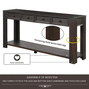 Jio Rustic Chic Console Table with Storage Drawers
