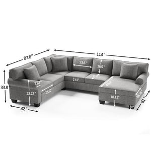 Classic Chesterfield 3pc Sectional Sofa