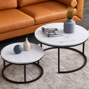 Round Modern Marble Nesting Coffee Table
