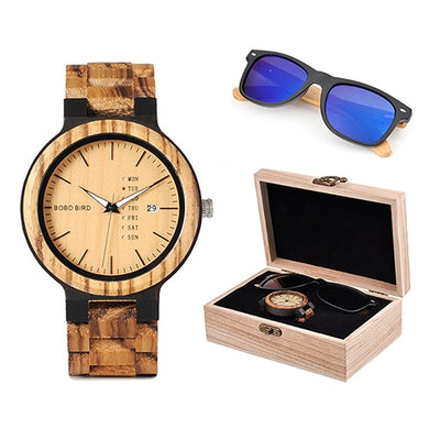 3B Lux Wooden Watch Gift Set